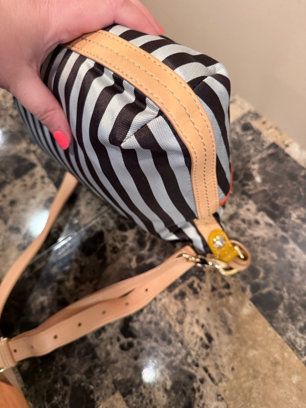 Henri Bendel Rare Centennial Stripe Canvas Crossbody - Picture 8 of 16